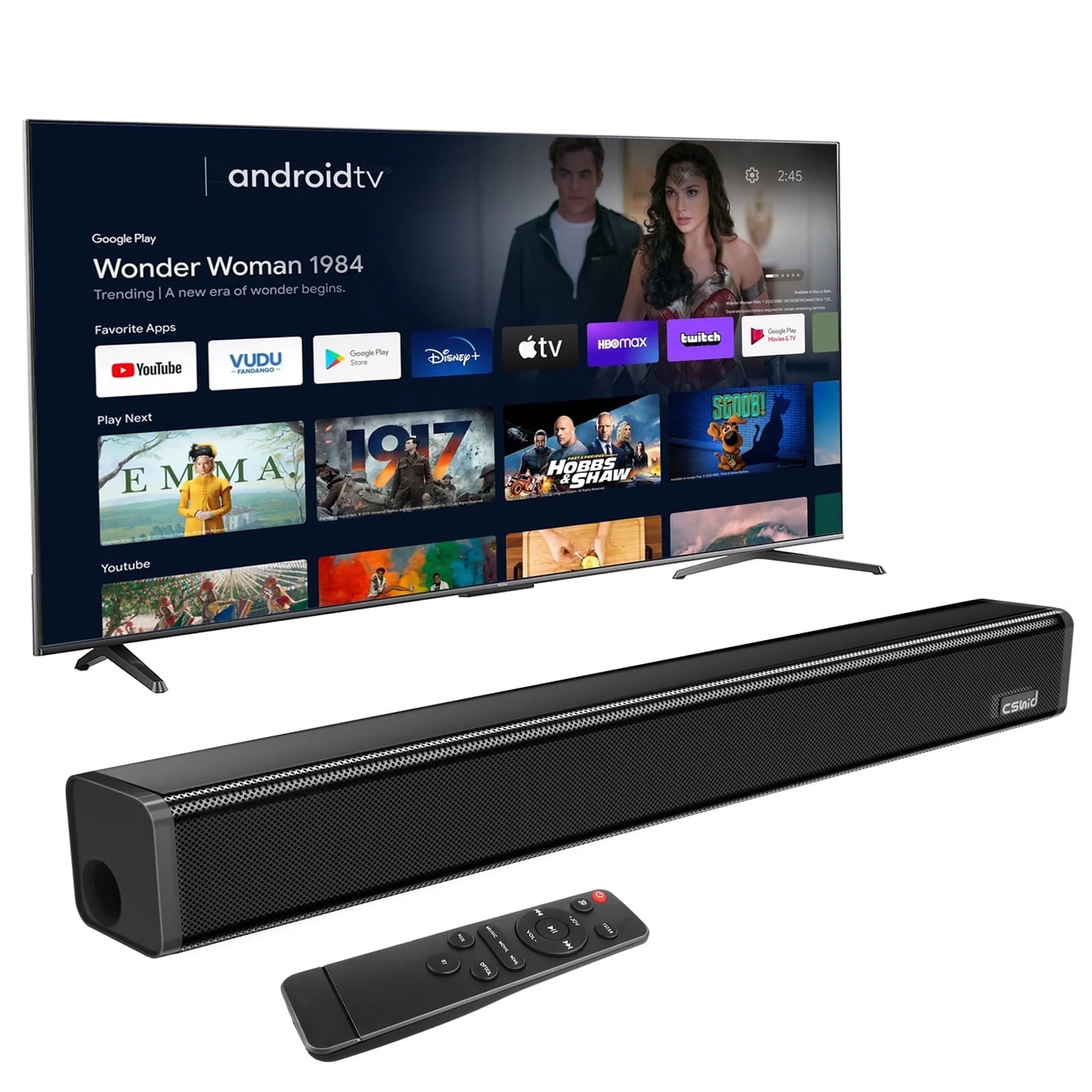Soundbar for TV , 2.1CH Bluetooth TV Speaker Wireless & Wired 17 inch Subwoofer, 50W Home Audio TV Speakers Sound Bar, Wall Mountable Soundbar with Optical/AUX/DC Connection 3534671535