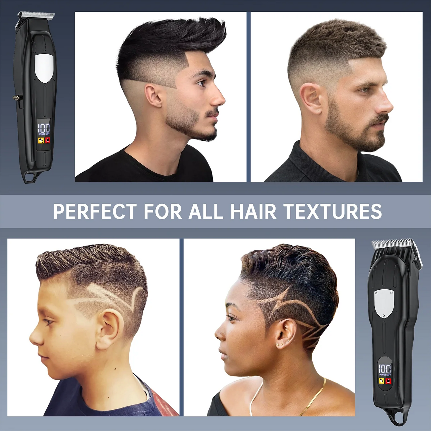 Hair Clippers, Professional Beard Trimmer Set, Cordless Barber Clippers Hair Cutting Kit & Zero Gap T-Blade Trimmer Combo with LED Display, 13 Premium Guards for Men Women Husband Father Gifts