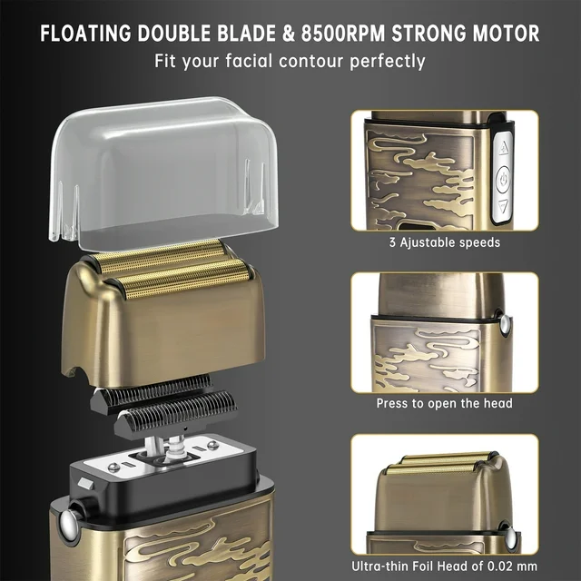 Hair Clipper for Men, Hair Beard Trimmer Shaving Kit, Barber Liners Clippers, Electric Razor Shaver Grooming Kit with LCD Display 4 Guards for Father Husband Friends Birthday Christmas Gifts