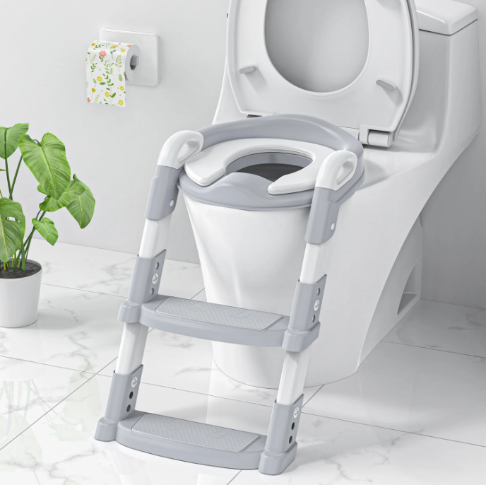 Potty Training Seat, Toddler Step Stool, 2 in 1 Potty Training Toilet for Kids, Baby Seat with Splash Guard and Anti-Slip Pad for Boys Girls Potty Training