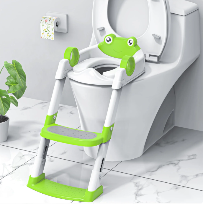 Potty Training Seat, Toddler Step Stool, 2 in 1 Potty Training Toilet for Kids, Baby Seat with Splash Guard and Anti-Slip Pad for Boys Girls Potty Training