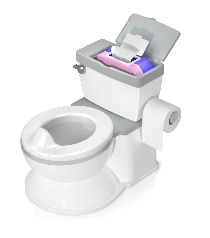 2-in-1 Toddler Potty Training Toilet - Larger Potty Chair & Detachable Training Seat for Boys & Girls Ages 1-3 with Flushing Sound