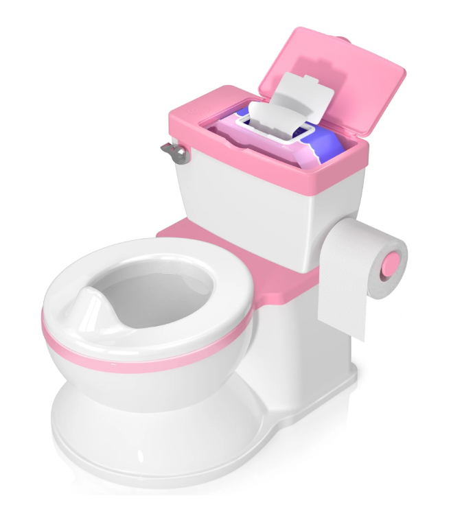 Baby Potty Training Toilet, Training Potty for Kids Realistic Baby Toilet Trainer with Flush Sound, Splash Guard