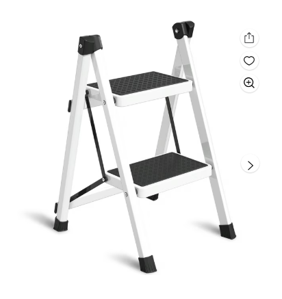 2 Step Ladder, Folding Step Stool for Adults, Wider Upgraded Non-Slip Treads, Portable Lightweight Ladder for Home and Kitchen, Holds up to 330 Lbs