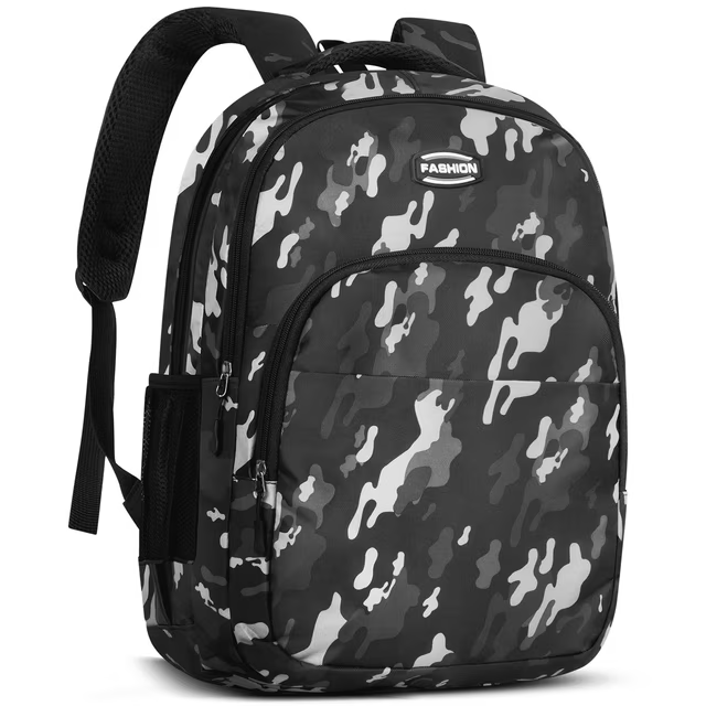 Black Backpack for Work, College, and Travel, Water Resistant Bookbag, Backpack for / & / with Adjustable Padded Mesh Straps, Geometric Print Backpack College Bag Bookbags