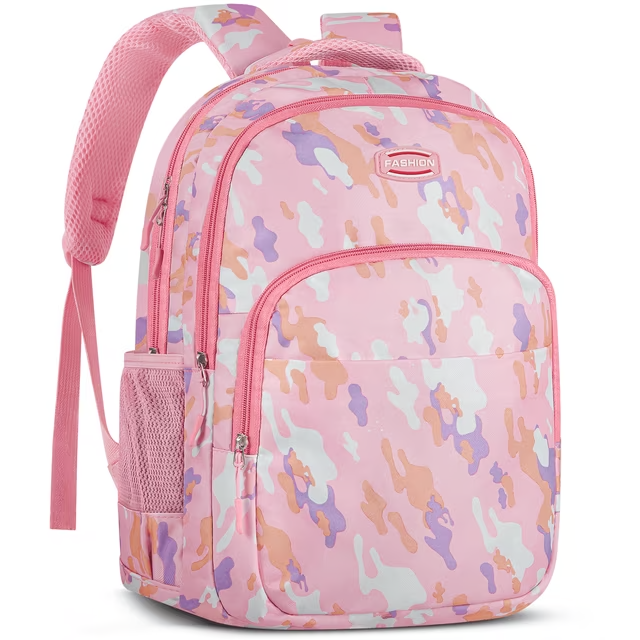 Pink Backpack for Work, College, and Travel, Water Resistant Bookbag, Backpack for / & / with Adjustable Padded Mesh Straps, Geometric Print Backpack for / / College Bag Bookbags