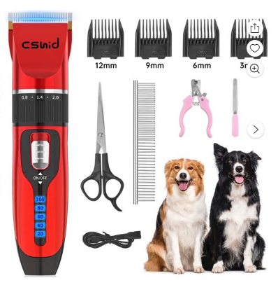 Dog Hair Clippers, Professional LED Display Dog Grooming Kit, Cordless Quiet Pets Clippers Hair Trimmer