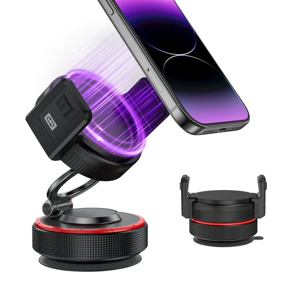 CSD02CXPH0000BK Cshidworld Magnetic Suction Cup Phone Mount for Magsafe, Upgraded 360°Adjustable, 4400gf Strongest Magnetic, Adjustable Car Phone Mount for Car/Gym/Mirror/Shower for iPhone & Android