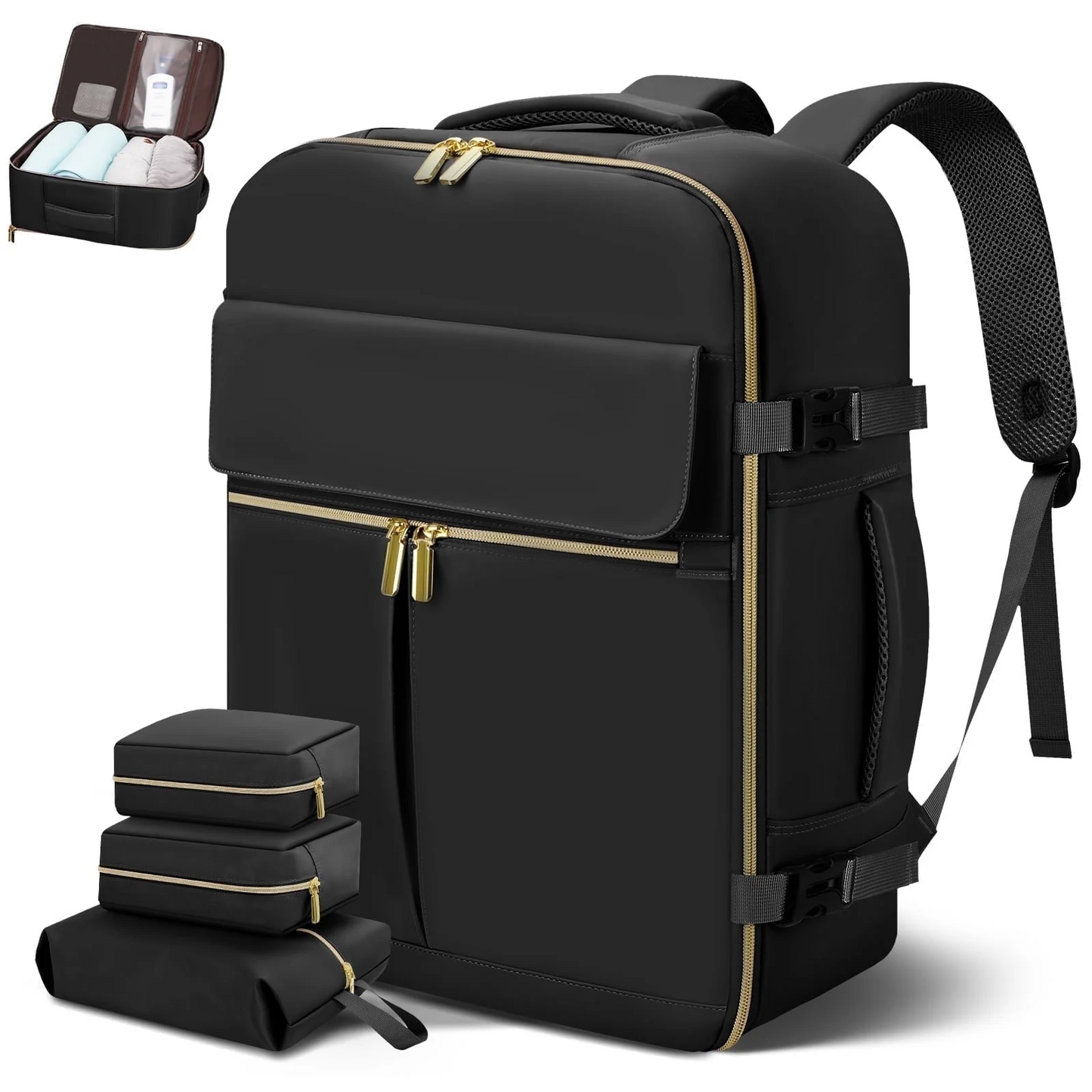 CSD01TBPK3PC0BKTravel Backpack for Women & Men, Large Carry on Backpack
