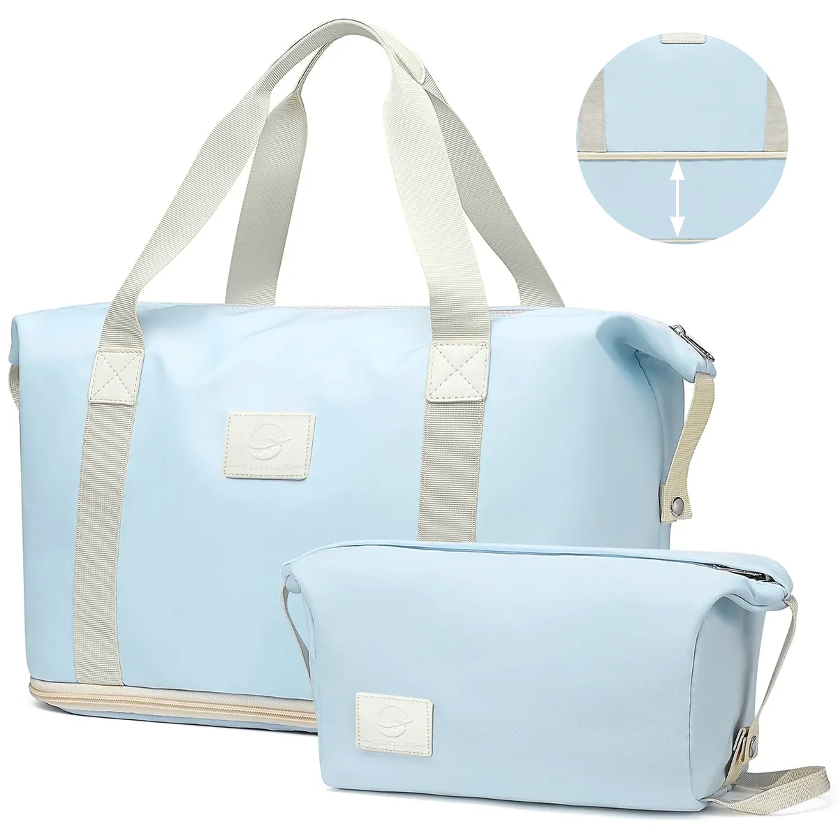 CSD02EPTB0000BUTravel Duffel Bags Set of 2, 45 L Foldable Sport Duffel Bags, Weekender Bags, Wrterproof Compartment Overnight Bag for Travel, Gym, Women, Men,Blue