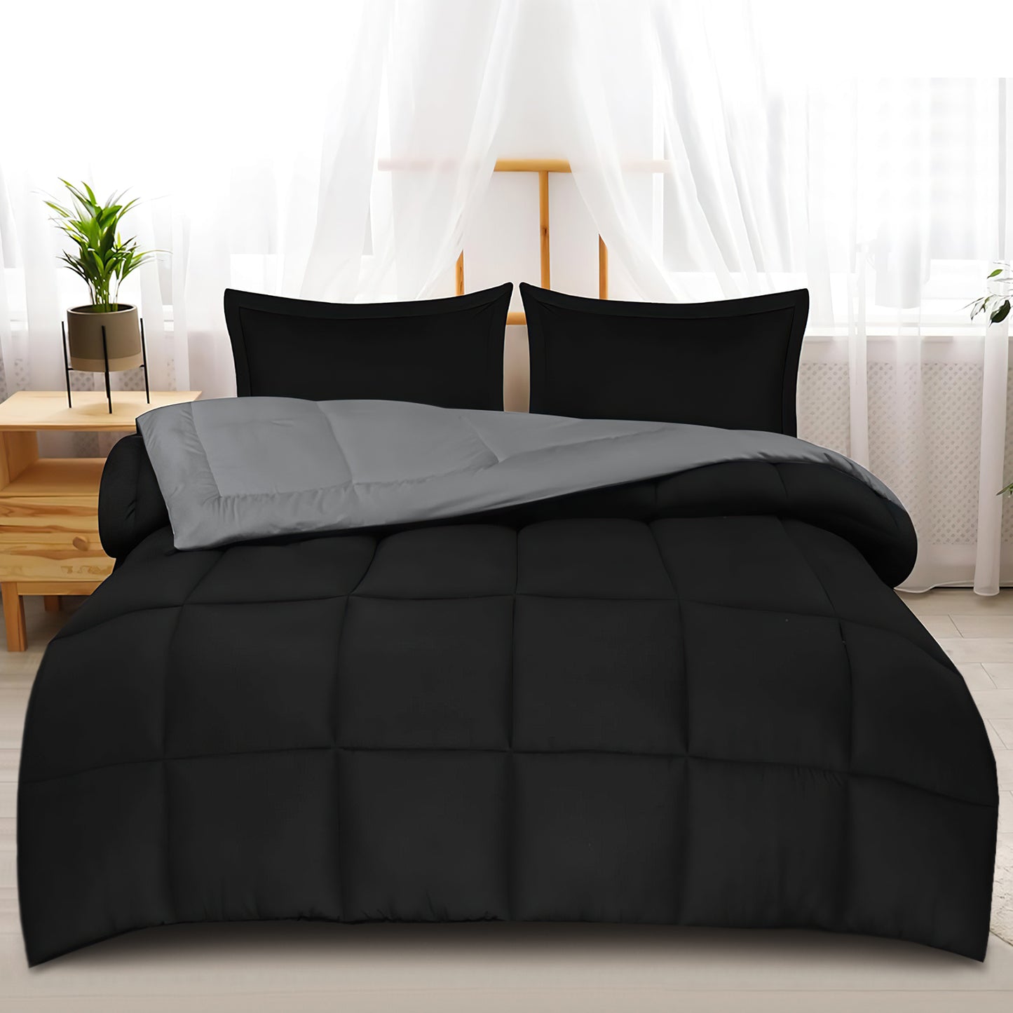 California King Comforter Sets, Ultra-Soft All-Season Comforter 3-Piece Set | Reversible Dual-Sided Bedding Sets & Hypoallergenic Cluster Fiber Filling, Bed in a Bag with Comforter, Pillowcases