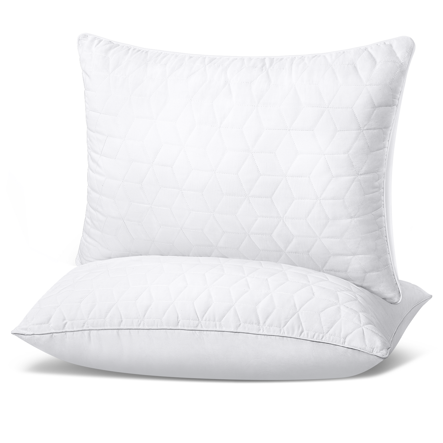 Bed Pillows Queen Size Set of 2, Hotel Gusseted Pillows for Sleeping, Alternative to Down Pillows, Soft Supportive & Fluffy Pillows for Back, Stomach or Side Sleepers