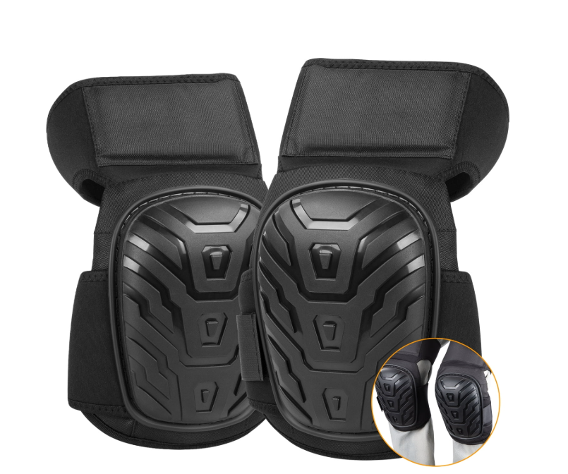 CSD02KNPW0000BK Construction Knee Pads for Men and Women, Ankle Support Knee Pads Tools, Heavy Duty Anti-Slip Cap, Adjustable Straps, Extra Thick Gel & Foam Cushion Knee Pads, for Cleaning and Garden, Black