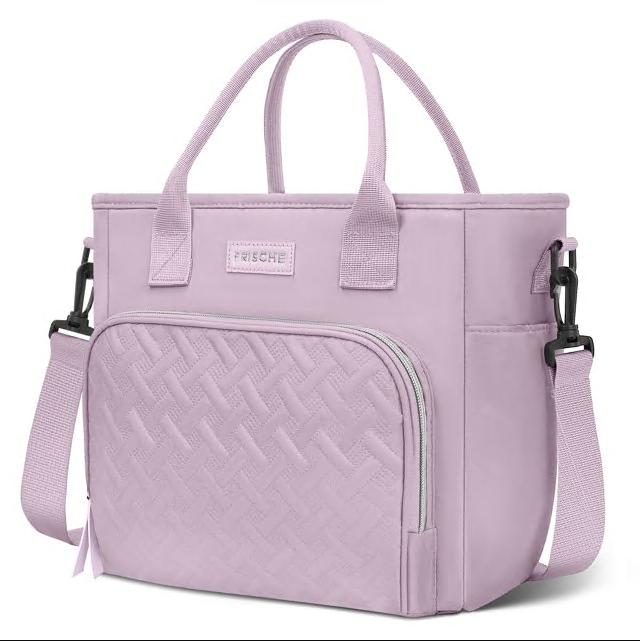 CSD02LBIB0000PPCshidWorld Insulated Lunch Bag for Women/Men - Reusable Lunch Box for Office Picnic Hiking Beach - Leakproof Cooler Tote Bag Organizer w/ Adjustable Shoulder Strap, Side Pockets for Adults -Purple