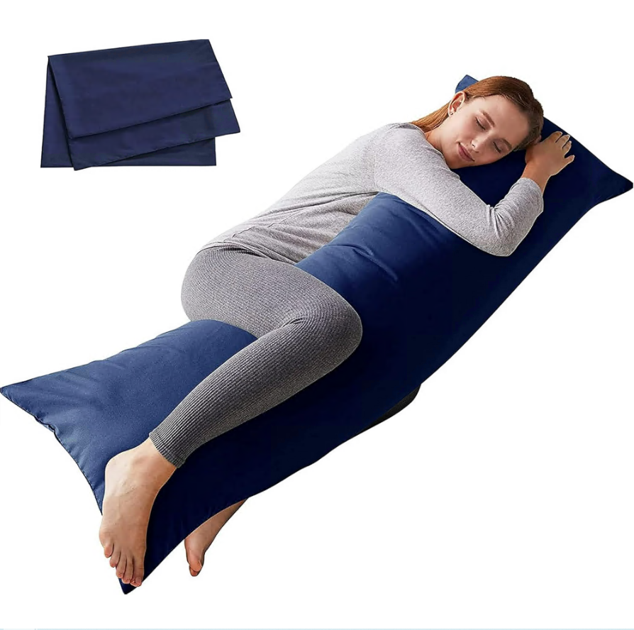 CSD01BPFA0000BU Large Body Pillow Insert- Breathable Full Body Pillow for Side Sleeper - Soft Long Bed Pillow for Adults,Blue