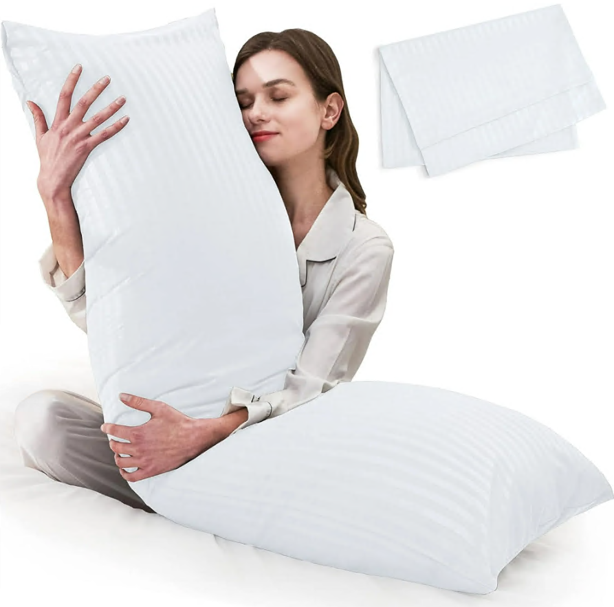 CSD01BPFA0000WHLarge Body Pillow Insert- Breathable Full Body Pillow for Side Sleeper - Soft Long Bed Pillow for Adults,White