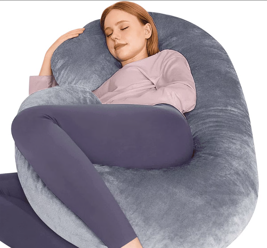 CSD04PPMP0000GYPregnancy Pillows, Full Body Pillow Maternity Pillow for Women 58 inch, Pregnancy Pillows for Sleeping Pregnant Must Have with Removable Cover, Gray