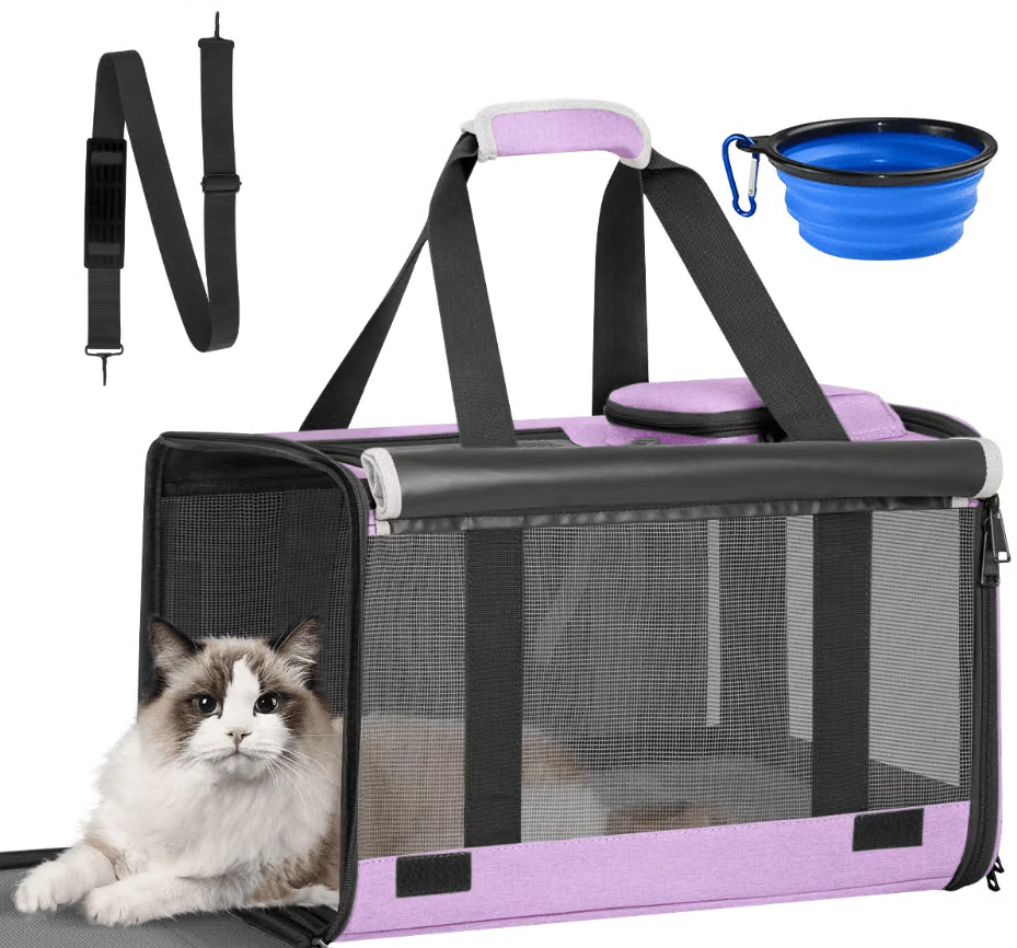 Cat Carrier, Large Cat Carrier for Medium Cats, Foldable Soft