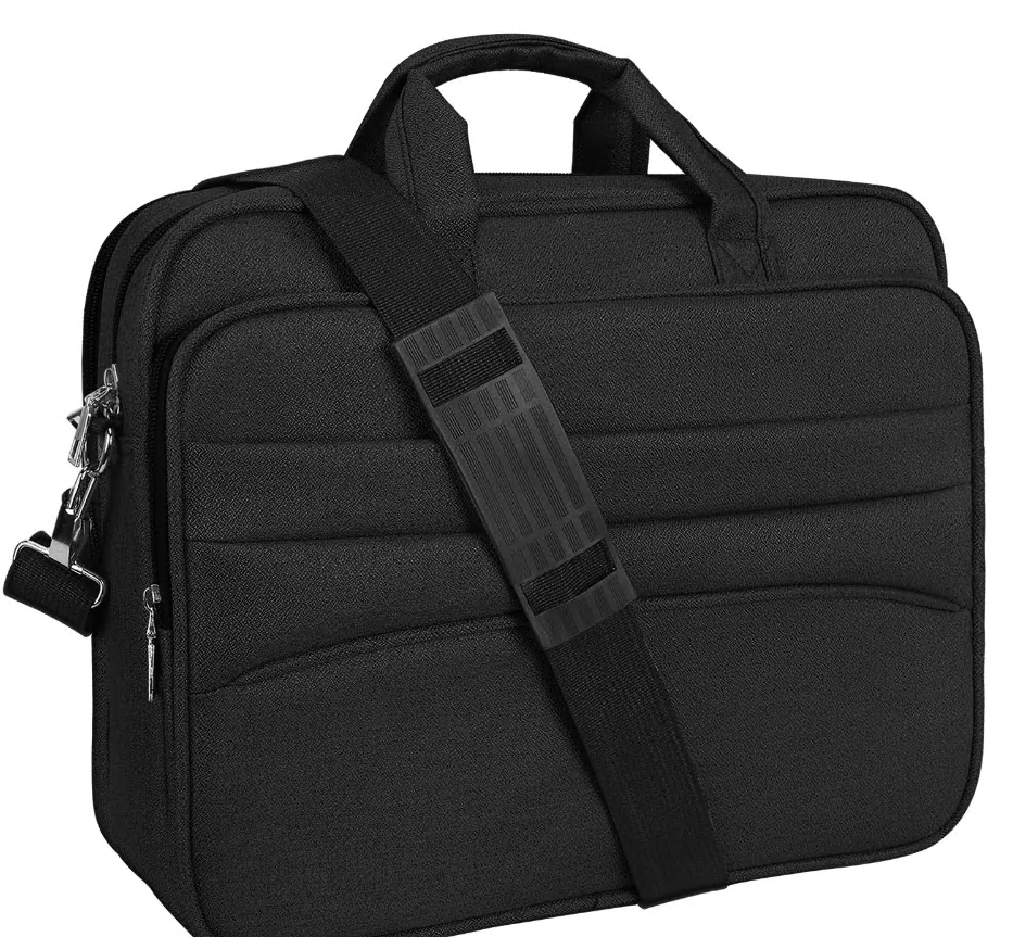 CSD02MLTB0000BK CshidWorld Laptop Bag Case, 15.6 inch TSA Laptop Sleeve Computer Bag Water Resistant Computer Carrying Bag for Business Travel Office, Gifts for Men Women, Black