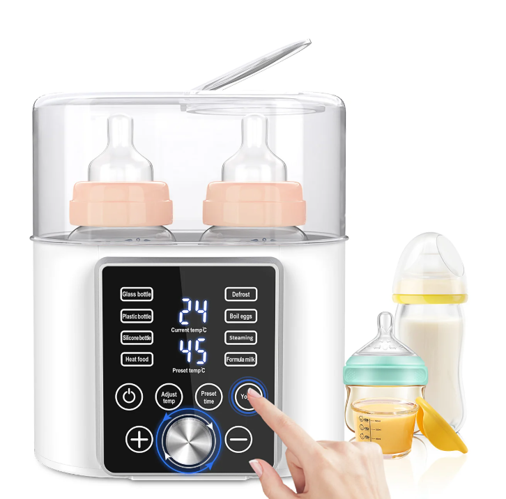 CSD02REBW0000WH Bottle Warmer, 12-in-1 Baby Double Bottles Warmer Fast Baby Food Heater & BPA-Free Milk Warmer with LCD Touch Display, Appointment & 24H Accurate Temperature Control for Breastmilk or Formula