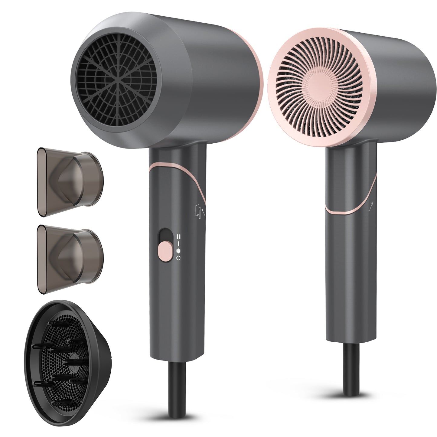 Hair Dryer, 1800W Fast Hair Blower with Constant Temperature, Negative Ionic Blow Dryer for Curly Hair Reduce Frizz & Damage Free, Foldable & Safe Plug Blower