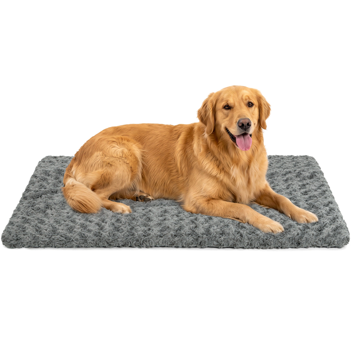 CSD01WDCB0042GY CshidWorld Dog Crate Pad, Washable Dog Bed Mat for Large and Medium Dogs, Rose Velvet Kennel Pad, Ultra Soft Pet Sleeping Mat with Non-Slip Bottom, 42 x 28 Inch