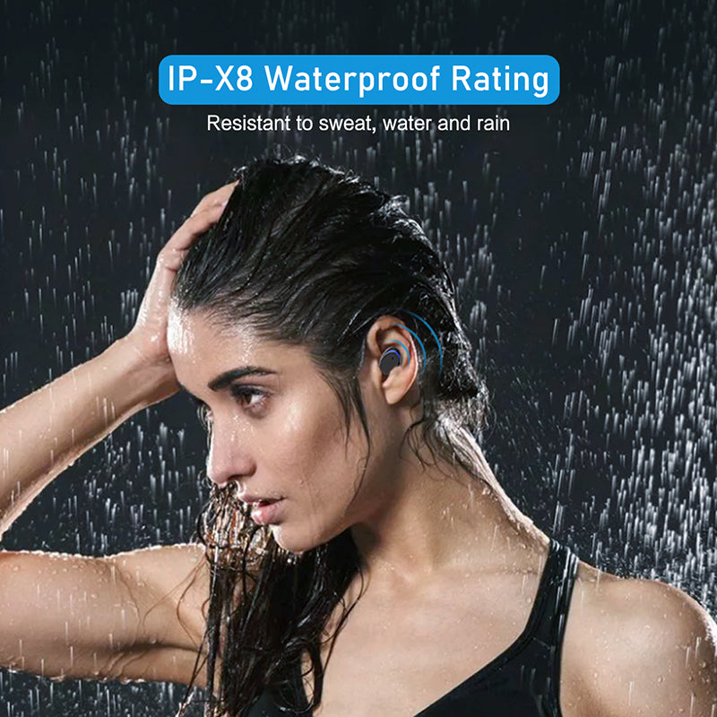 Wireless Earbuds, Bluetooth 5.0 Headphones IPX8 Waterproof, Hight-Fidelity Stereo Sound Quality in Ear Headset, Built-in Mic LED Charging Case & 21 Hours Playtime, for Smartphones Laptops Running Gym
