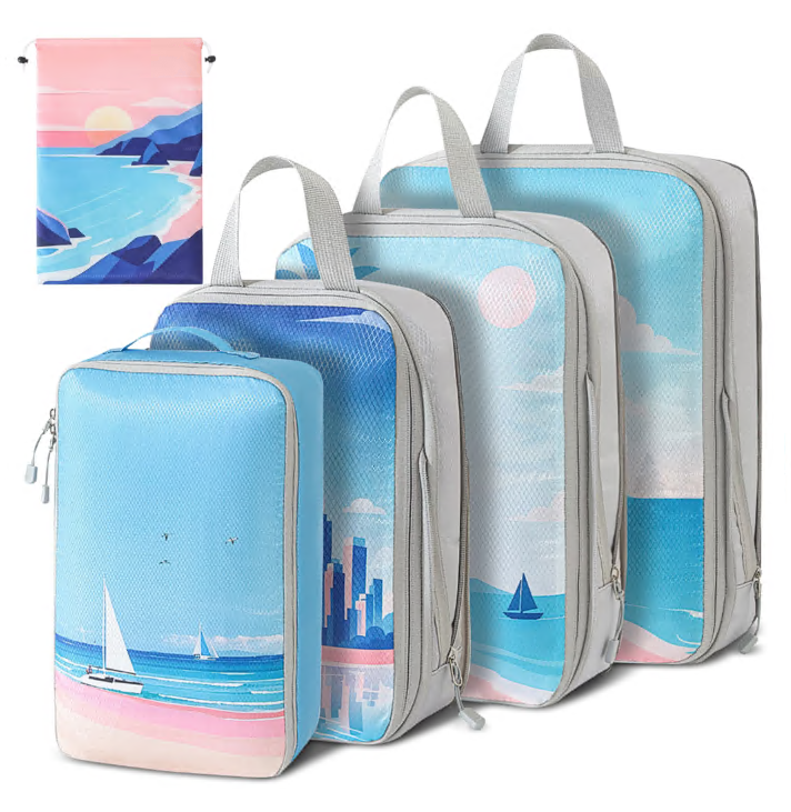 5 Set Compression Packing Cubes for Travel Essentials, Expandable Packing Cubes for Travel Accessories Luggage Suitcase Backpack