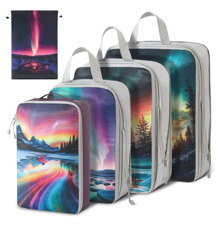 5 Set Compression Packing Cubes for Travel Essentials, Expandable Packing Cubes for Travel Accessories Luggage Suitcase Backpack