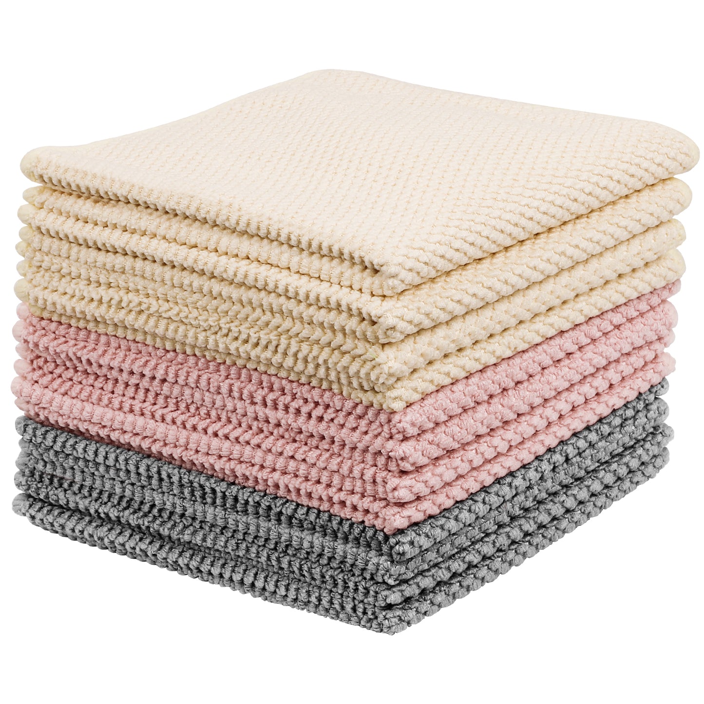 Dish Cloths, Ultra Soft & Highly Absorbent Kitchen Towels, Quick Drying 12x12 inches Tea & Bar Towels, Washcloths Pack of 12