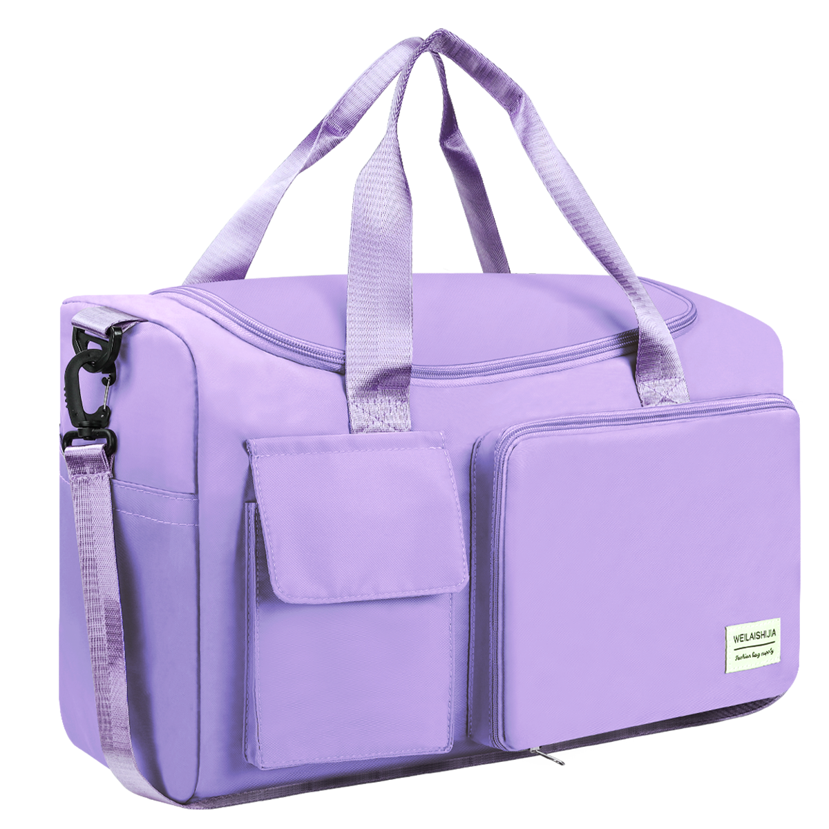 CSD02TDGB0316PPDuffel Bag for Women, Foldable Weekender Overnight Bag with Shoe Compartment, Waterproof Travel Bag with Toiletry Bag for Hospital Holdalls, Purple