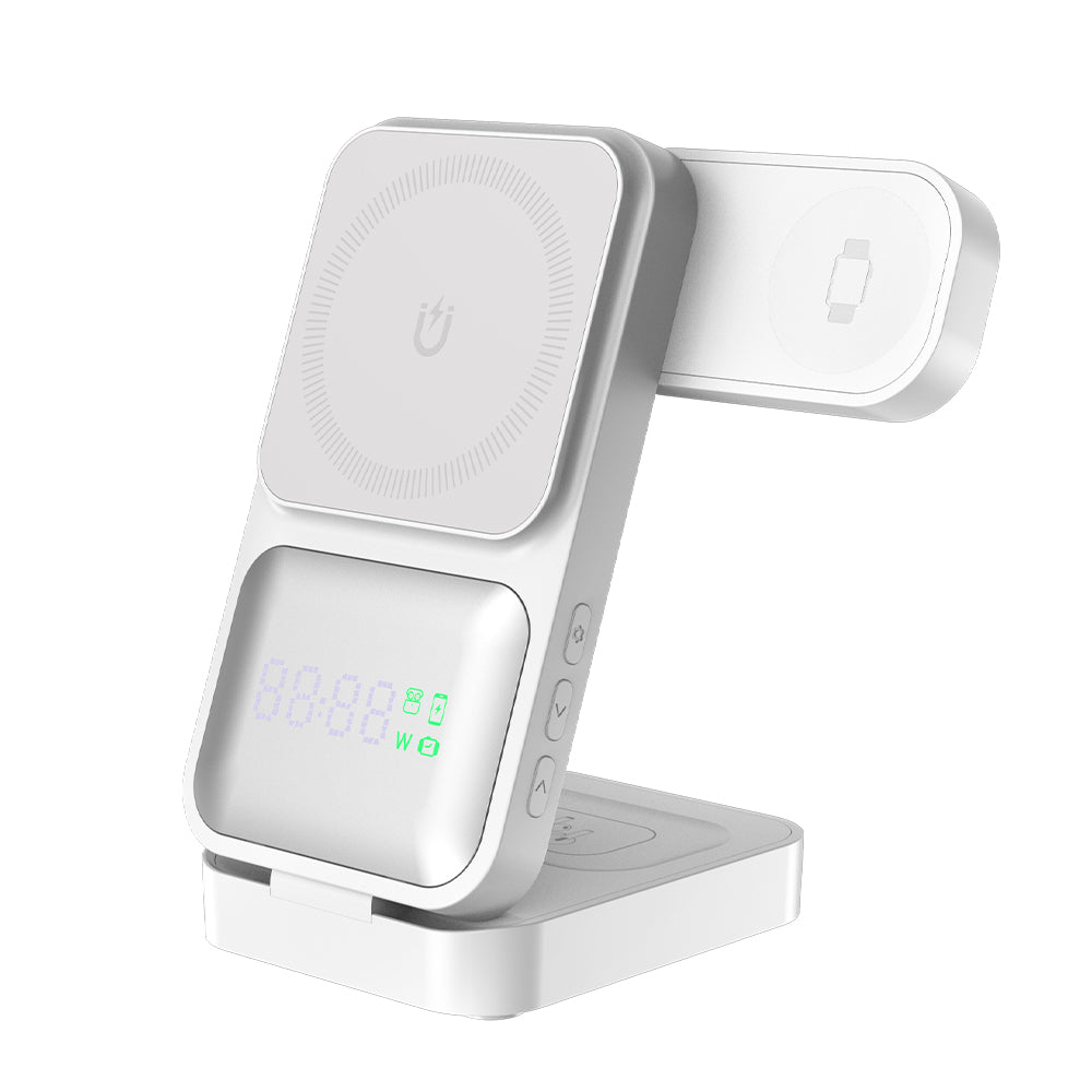 CSD02WLCG0S1AWT Wireless Charger for iPhone Devices, 3 in 1 Phone Charging Station