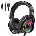 Gaming Headset with Microphone, Over Ear Gaming Headphones for PC, Xbox One, Noise Cancelling Headphones with 7.1 Stereo Surround Sound, Soft Memory Earmuffs & LED RGB Light