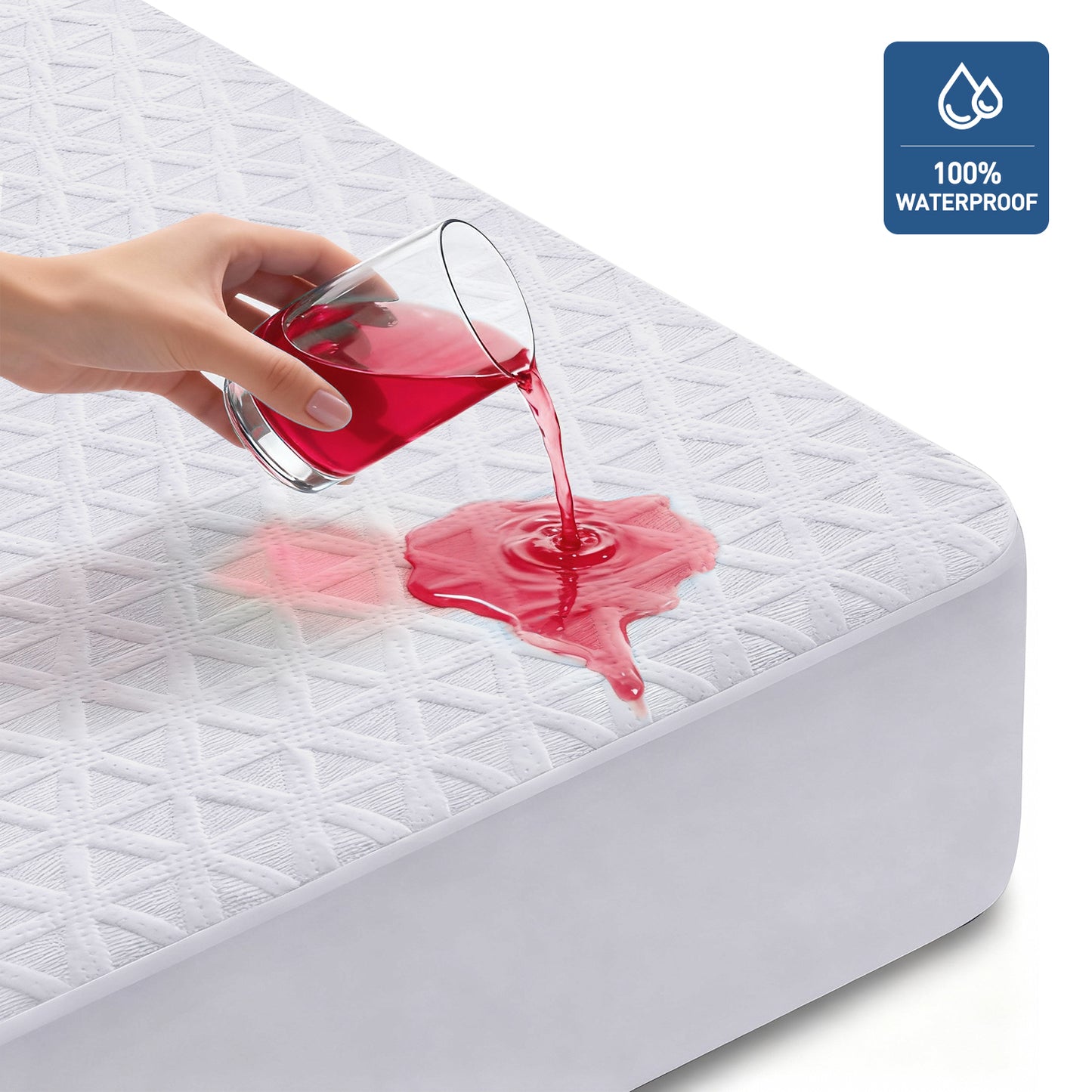 Waterproof Mattress Protector California King Size, Breathable 3D Air Fabric Mattress Pad, Cooling Bed Cover Soft & Noiseless, 8''-21'' Deep Pocket Machine Washable