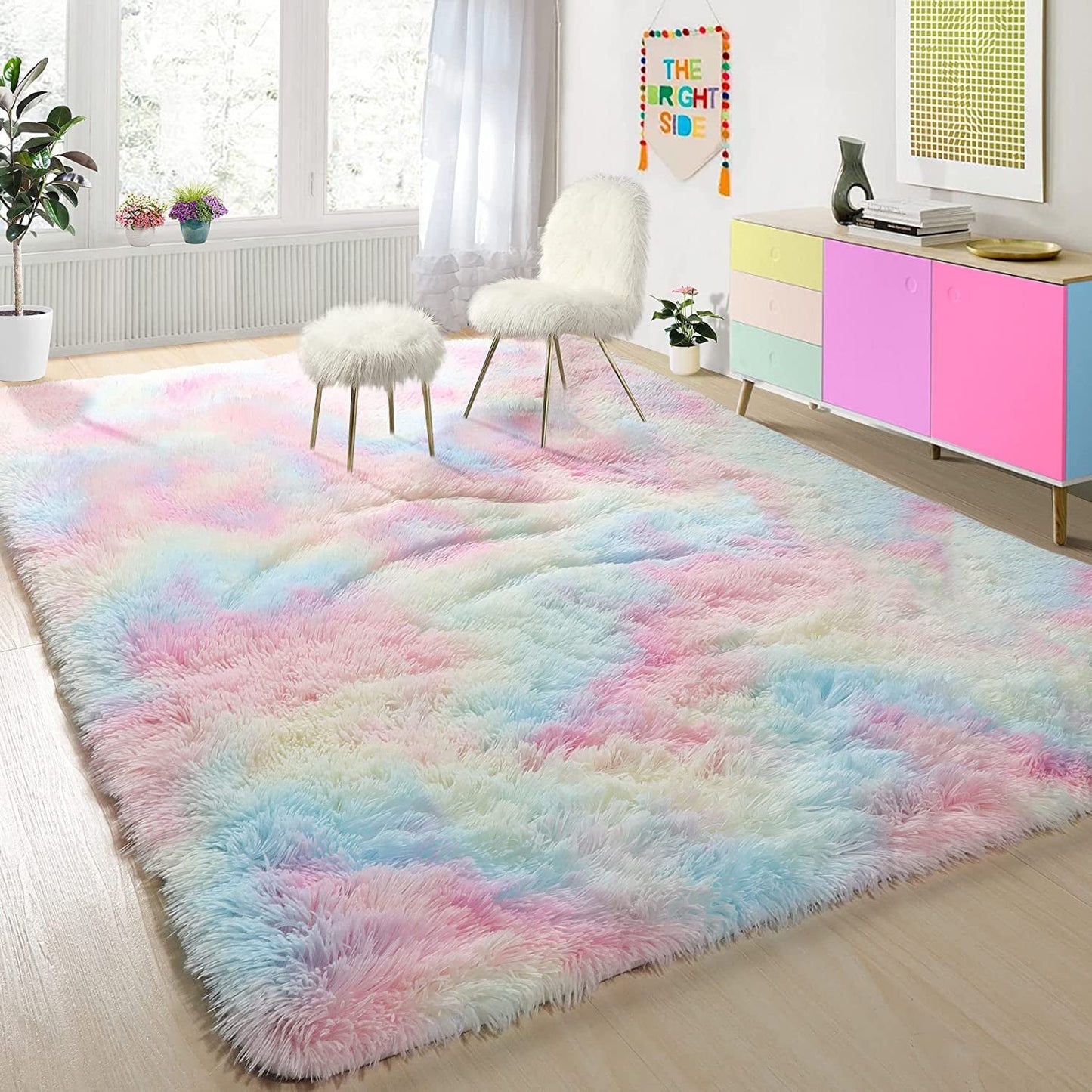 CSD01CSAR0609RB Area Rugs for Living Room Bedroom, 6x9 Ultra Soft Comfy Fluffy Thickened Memory-Foam Indoor Carpets, Modern Minimalist Carpet for Teen Adults Apartment Bedroom Home Decor
