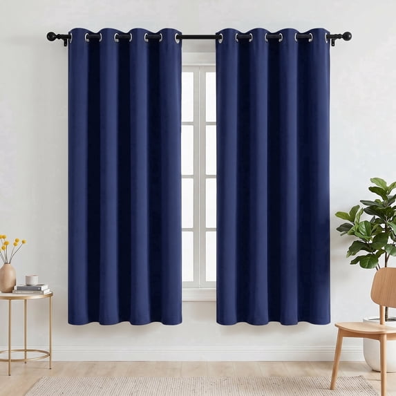 Blackout Curtains, 52 x 72 inch Blackout Curtains Set of 2 Panels, Thermal Insulated Room Darkening Curtains for Bedroom, Privacy Protection & Noise Reduce, Navy Blue