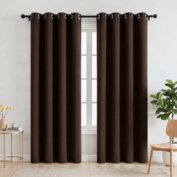 Blackout Curtains, 52 x 84 inch Blackout Curtains Set of 2 Panels, Thermal Insulated Room Darkening Curtains for Bedroom, Privacy Protection & Noise Reducing, Brown