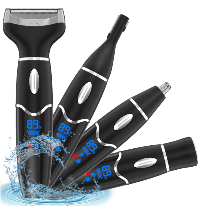 Body Hair Trimmer for Men, Ball Trimmer Men with Travel Lock, USB-C Rechargeable, Waterproof Wet/Dry Body Groomer with LED Display