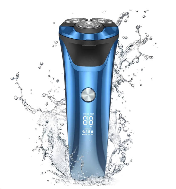 4D Electric Shaver for Men, IPX7 Waterproof Electric Razor Dry Wet Rotary Face Shaver Rechargeable Cordless Travel Beard Trimmer w/ LED Display & Charging Stand & Pop Up Trimmer for Dad Husband
