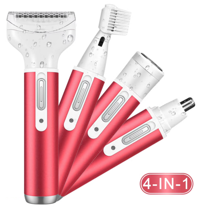 4 in 1 Electric Razor for Women Cordless Hair Removal Ladies Shaver Painless Body Hair Trimmer Remover Rechargeable Epilator