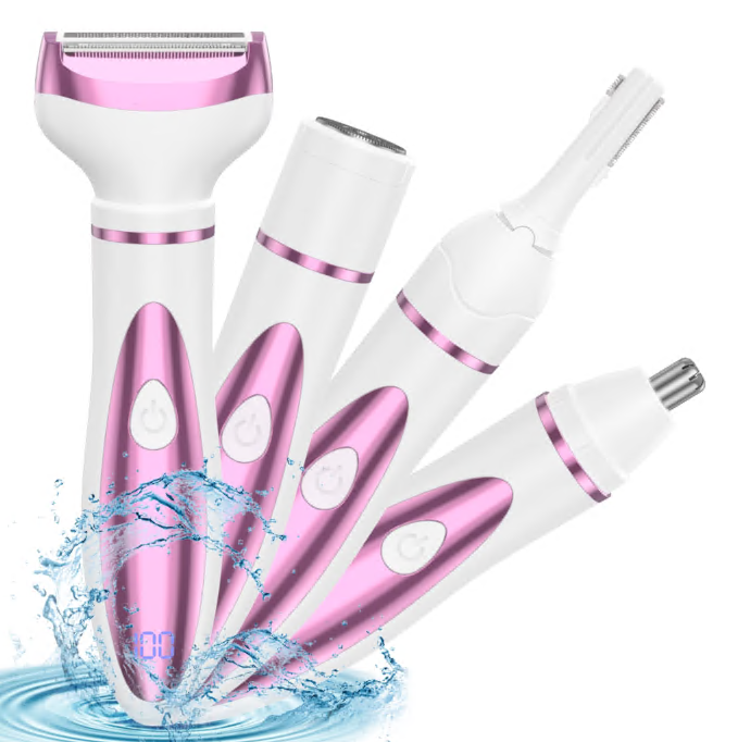 4 in 1 Electric Razor for Women Cordless Hair Removal Ladies Shaver Painless Body Hair Trimmer