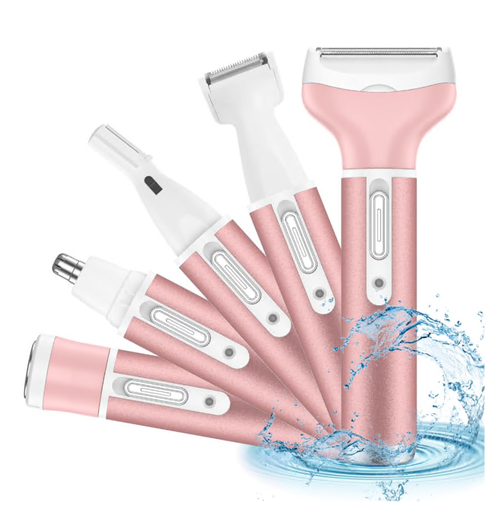 5 in 1 Electric Razor for Women Cordless Hair Removal Ladies Shaver Painless Body Hair Trimmer Remover Rechargeable Epilator