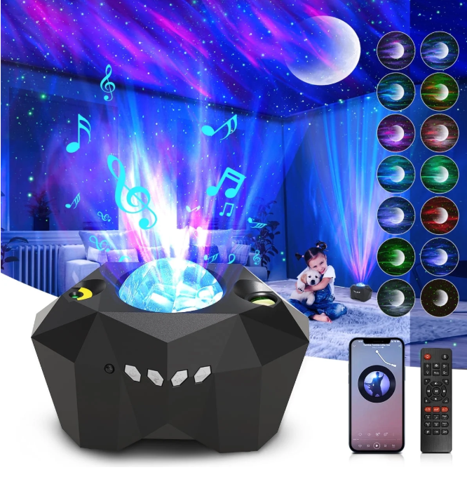 CSDSP01 Star Projector, 3 in 1 LED Galaxy Moon Projector 55 Lighting Effects Night Light Aurora Projector Star Light w/ Bluetooth Music Speaker & Remote Control & Timer for Kids Baby Bedroom Party Home Decor 4.6 stars out of 513 reviews (4.6)| 513 ratings
