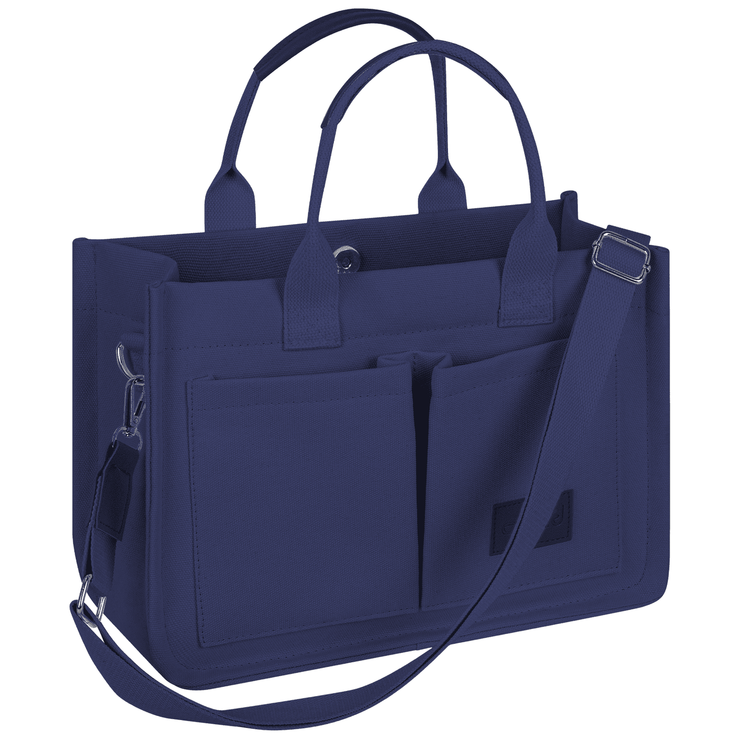 CSD01CTBH0000BU Canvas Tote Bag with Multi-Pocket for Women, Large Crossbody Shoulder Handbag Everything Tote Bag with Compartments, Laptop Work Bags Shoulder Travel Messenger Gym Totes Blue