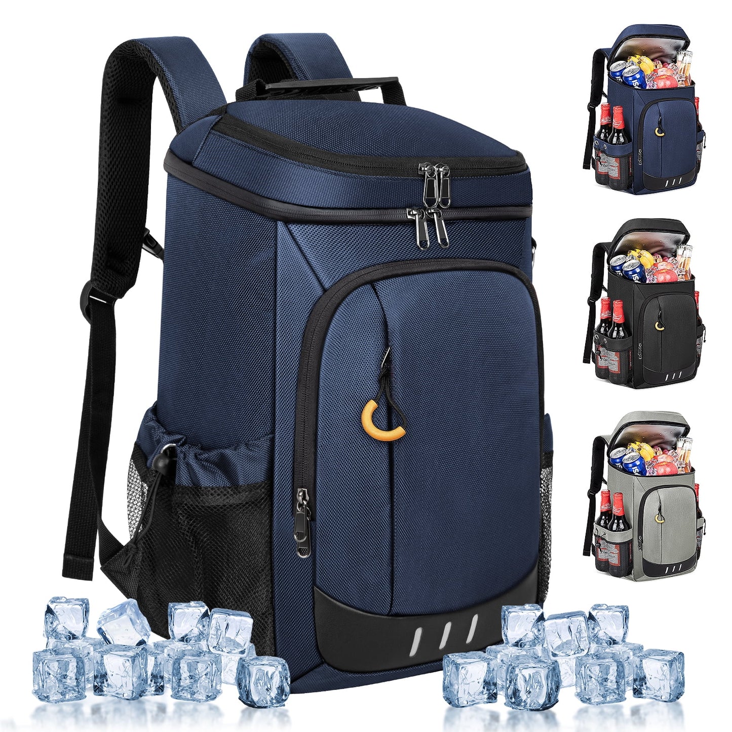 CSD01ICBP2610BU Cooler Backpack - 40 Cans Insulated Leak Proof Backpack Cooler Portable Picnic Camping Beach Hiking BBQ Cooler Bag for Men and Women, Blue