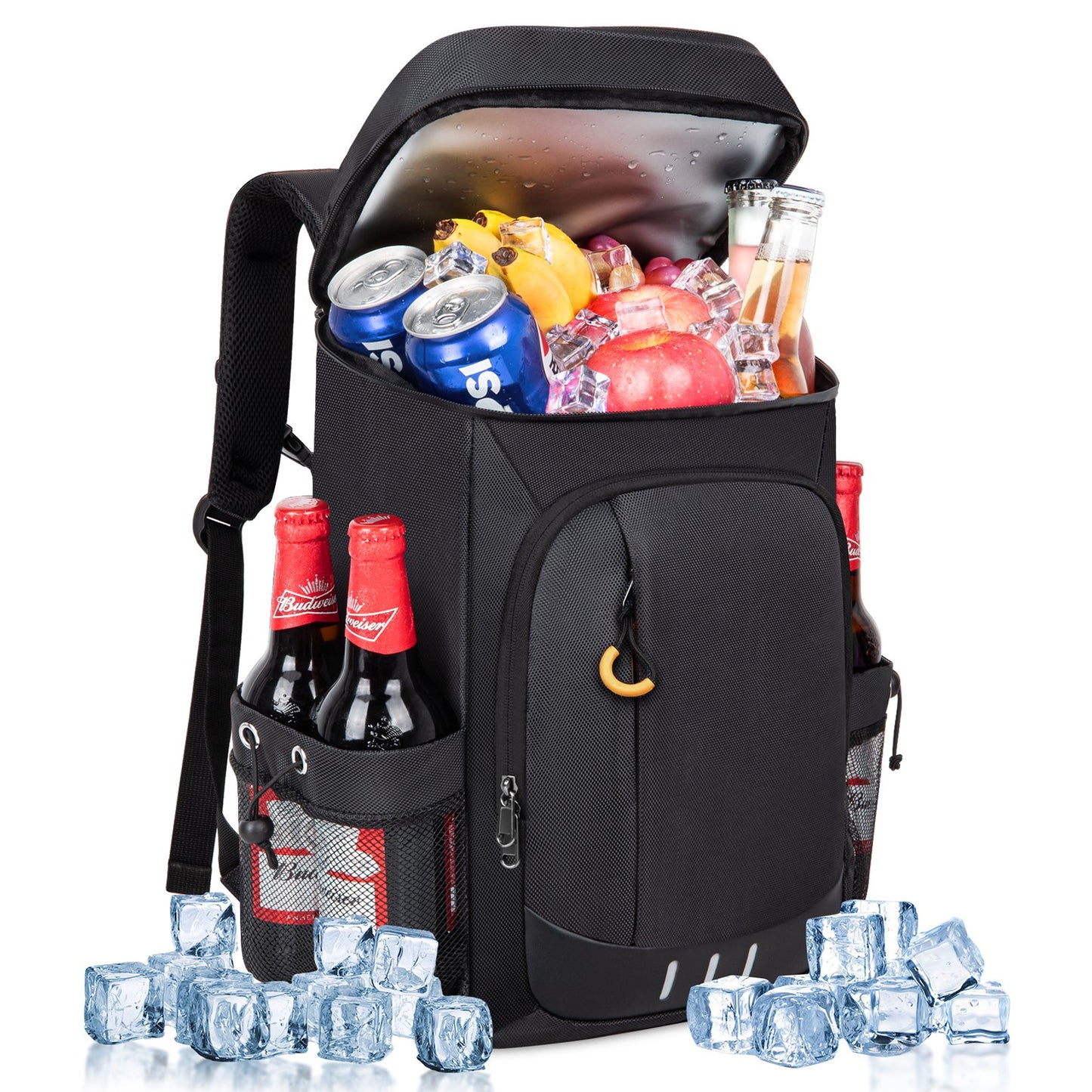 CSD02ICBP2610BK Cooler Backpack Soft Insulated Leak Proof 40 Cans Insulated Backpack Cooler Portable Picnic Camping Beach Hiking BBQ Lunch Backpack for Men and Women, Black