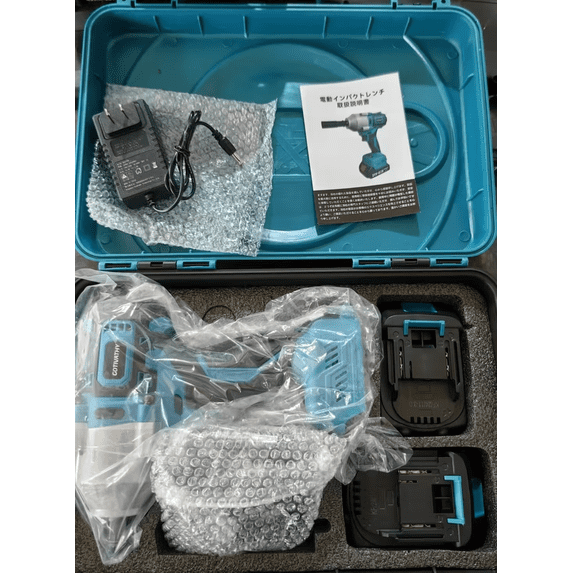 CSD01PICW98831BU Cordless Impact Wrench - 590Ft-lbs (800N.m) Brushless 1/2 inch, 3300RPM High Torque Impact Gun, 2x 4.0Ah Battery, Charger & 5 Sockets, Electric Impact Wrench for Car Home