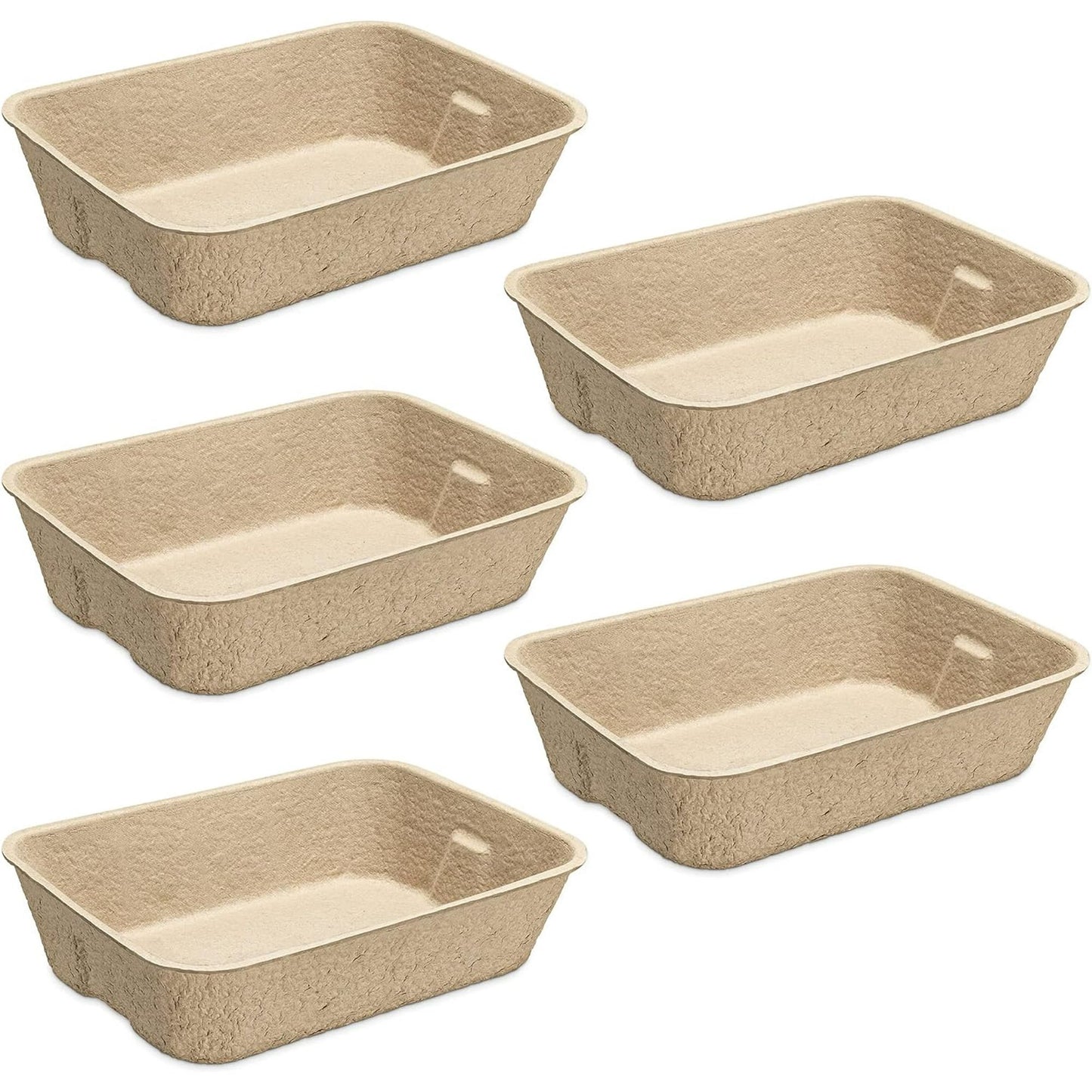 CSD06DCLB0000BE6PCS Disposable Cat Litter Trays (Pack of 5) - Cardboard Liner Tray for Cats Made of 100% Paper - Use Alone or As Box Liners - 15.9" x 11.8"