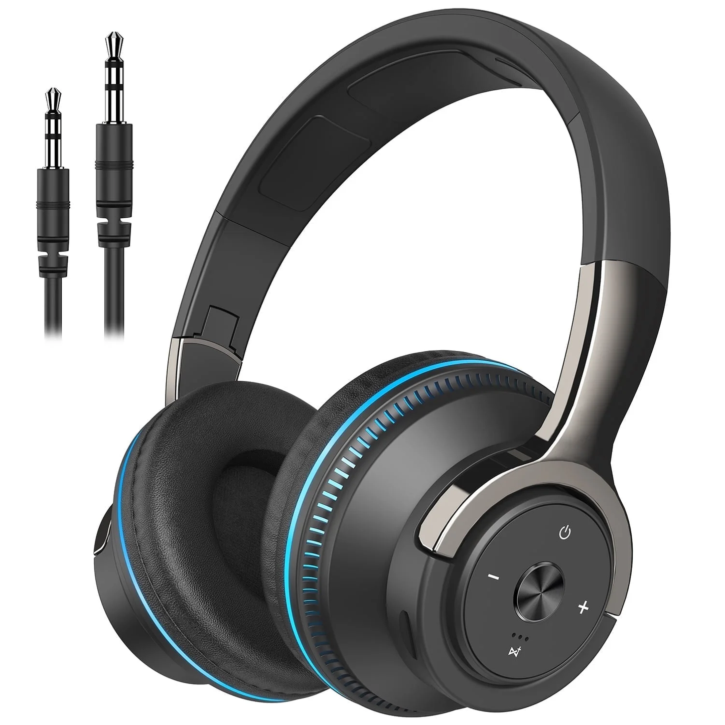 CSDH2H Wireless On-Ear Headphone, Upgrade Bass HiFi Stereo Heaset, Foldable, Noise Isolating Over Ear Headphone w/ Microphone and Volume Control, for Computer Laptop Cell Phone,Black