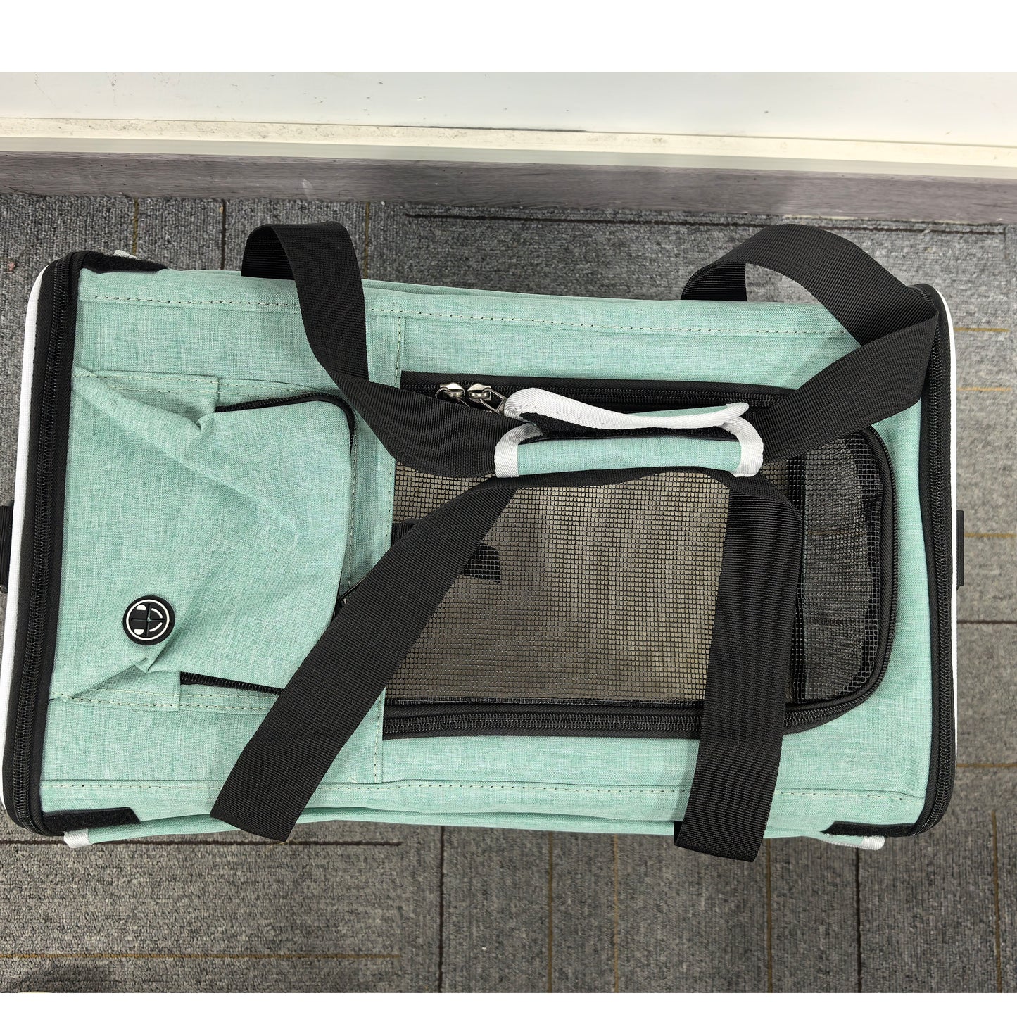 CSD0200CC0000GN CshidWorld Cat Carriers for Large Cats up to 25LB, Large Cat Carrier with a Bowl, Soft Sided Carrier with 2 Side Roller Blinds for Pet Cat Kitten Small Dog Puppies Airline Approved, Green